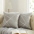 Decorative Couch Pillow Covers 22 X22,Sofa Thick Cushion Pillow Covers,Square Grey Luxury Pillows 2 Set