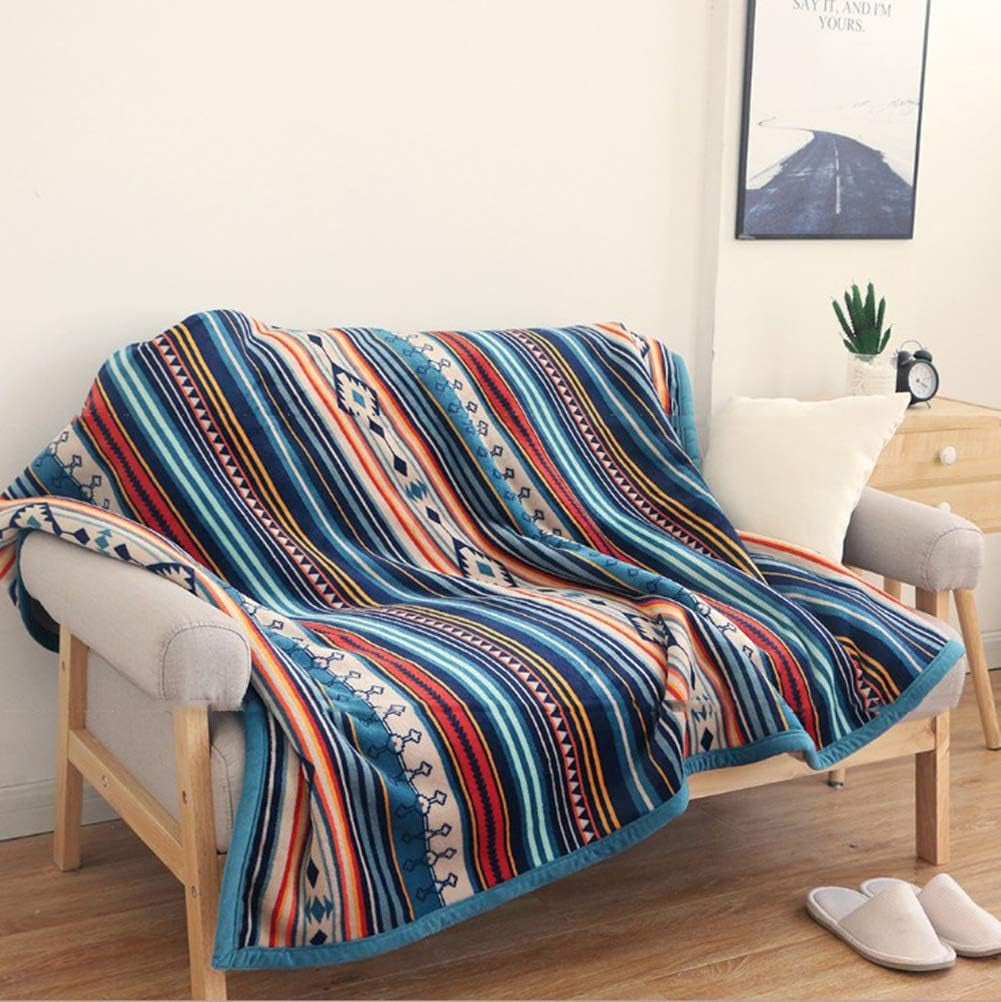 Large Bed Blankets 60 X 80 Inch for Bed, Sofa, Couch and Camping Fuzzy Warm Bohemian Fleece Blanket Twin Size
