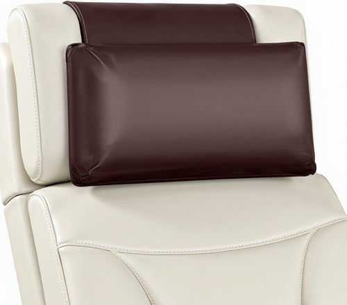 Recliner Pillow, Adjustable Neck & Head Support Pillow | Faux Leather, Weighted Non-Slip Flap, Adjustable Filling, Pain Relief & Relaxation, for Recliners, Sofas, Office Chairs