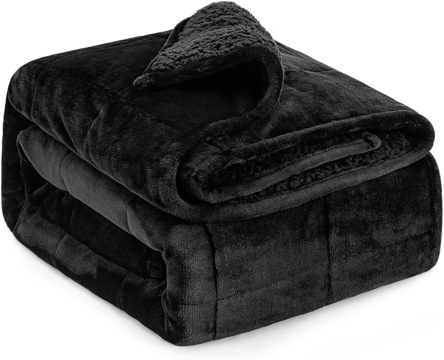 Weighted Blanket for Adults(15 Lbs, 60" X 80"), Queen Size Heavy Blanket Machine Washable, Soft Weighted Blankets for Stress Relief and Sleep Promotion,Black