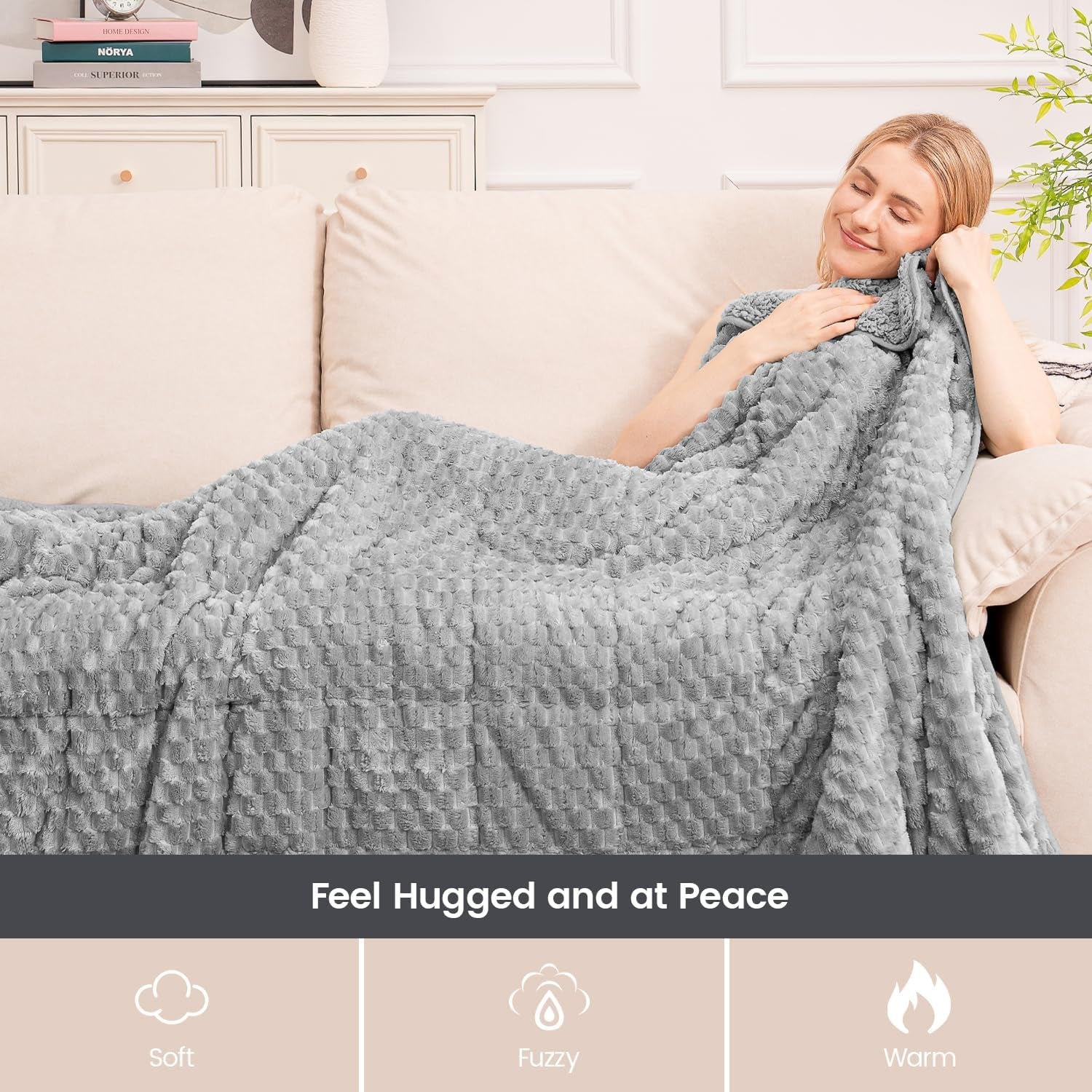 Super Fuzzy Soft Fleece Sherpa Weighted Blanket 20 Lbs for Adults, 3D Imitation Turtle Shell Luxury Weighted Throw for Better Sleep, Dual Sided Cozy Heavy Blankets for Couch Bed, Grey, 60" X 80"