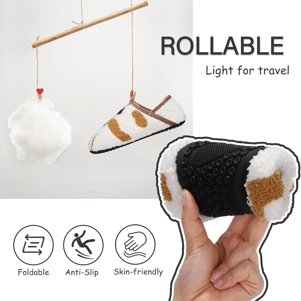 House Slippers for Women Men Indoor Barefoot House Shoes Soft Socks | Furry Slip on Cozy Comfy Flexible Machine Washable Home Bedroom Travel Hospital Yoga Gifts for Mom Grandma