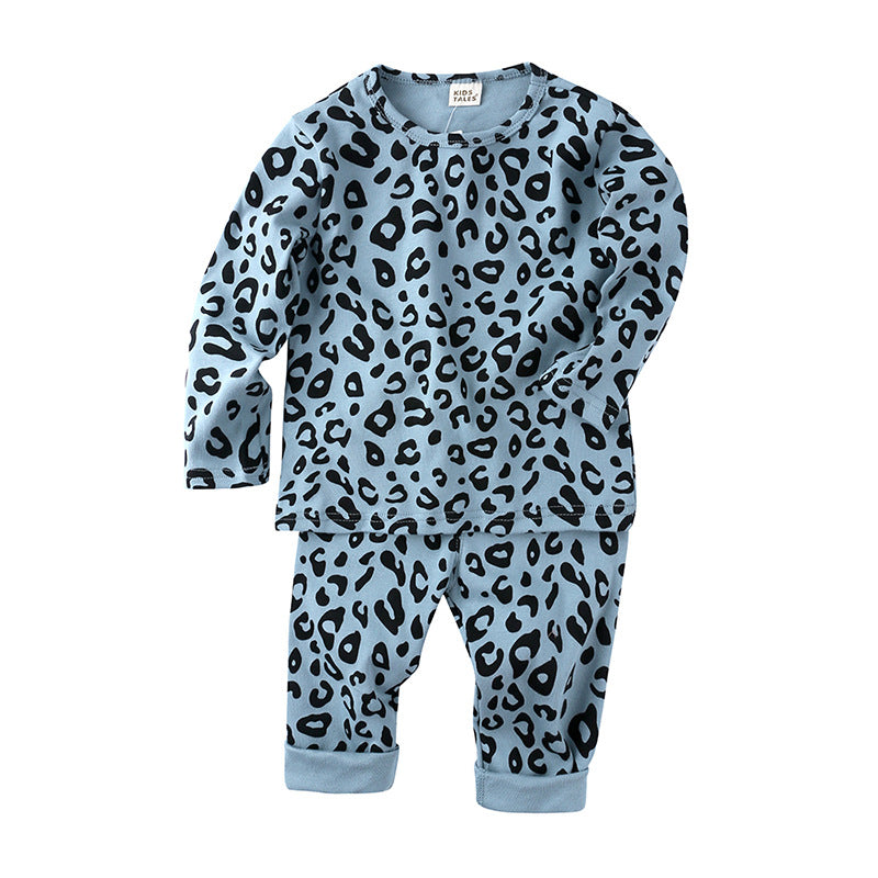 Kids' Cotton Pajamas with Leopard Print for Boys and Girls