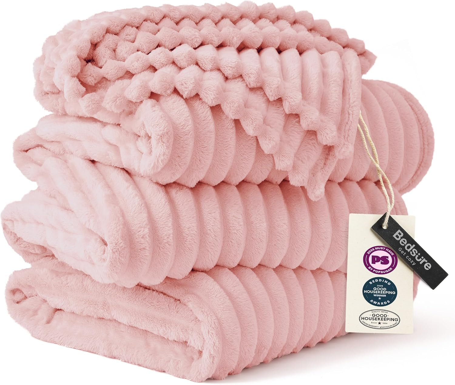 Bedsure Gentlesoft Large Fleece Blanket for Bed - Cozy Soft Throw Blankets for Women, Cute Large Throws for Girls, Coral Pink, 120X120 Inches