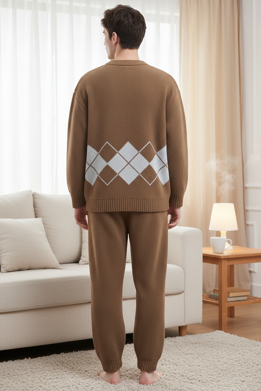 Men's Fleece Pajama Set - Back View