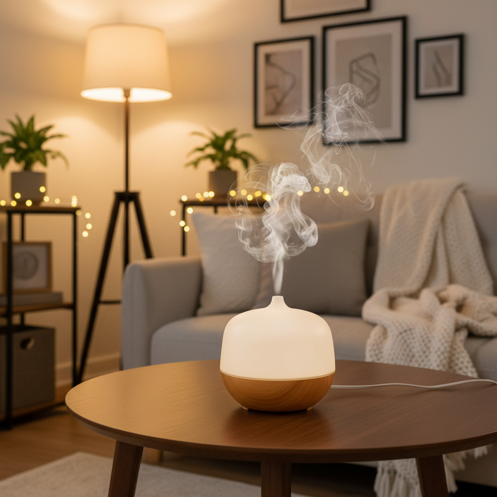 Electric diffuser living room lifestyle