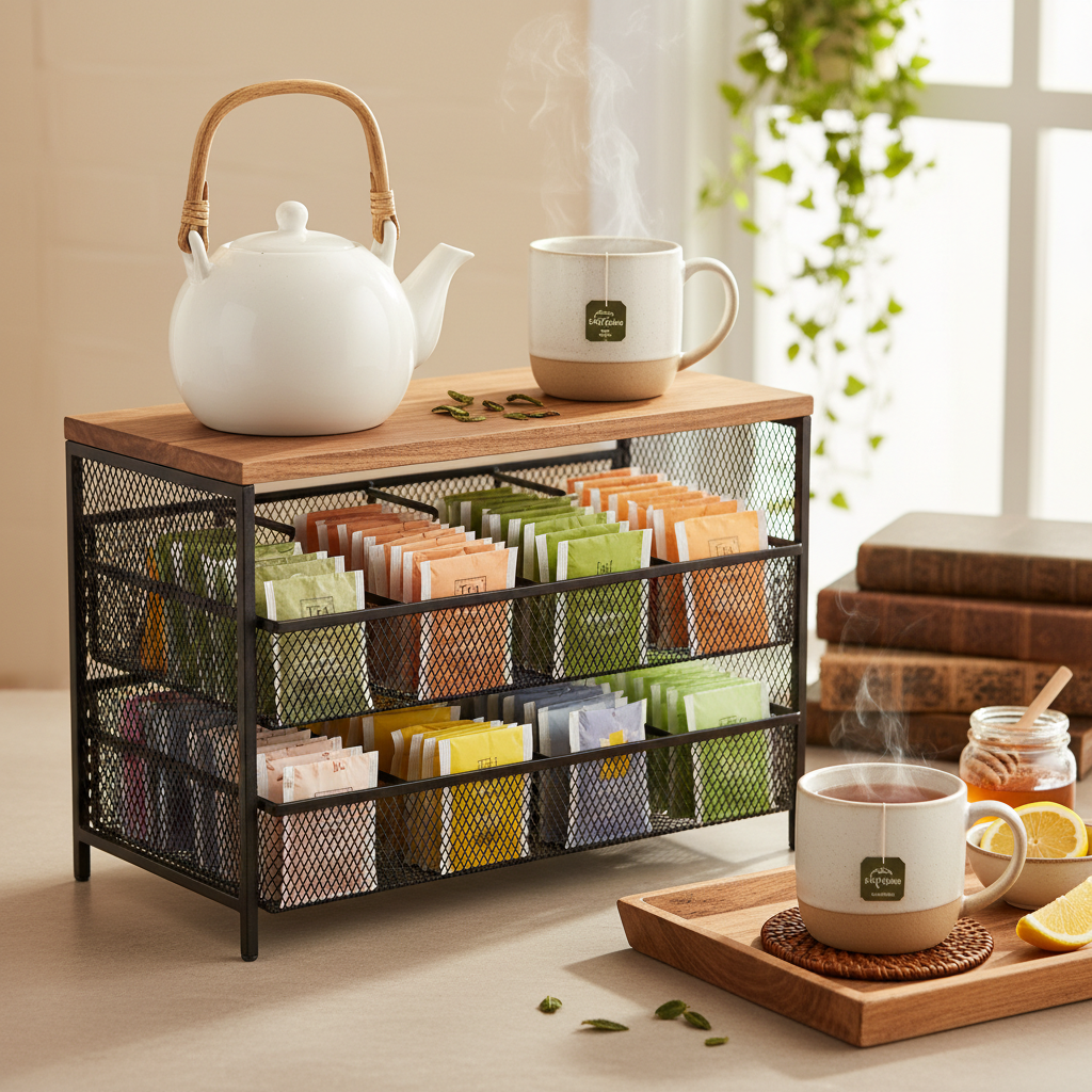 Tea Bag Organizer styled station
