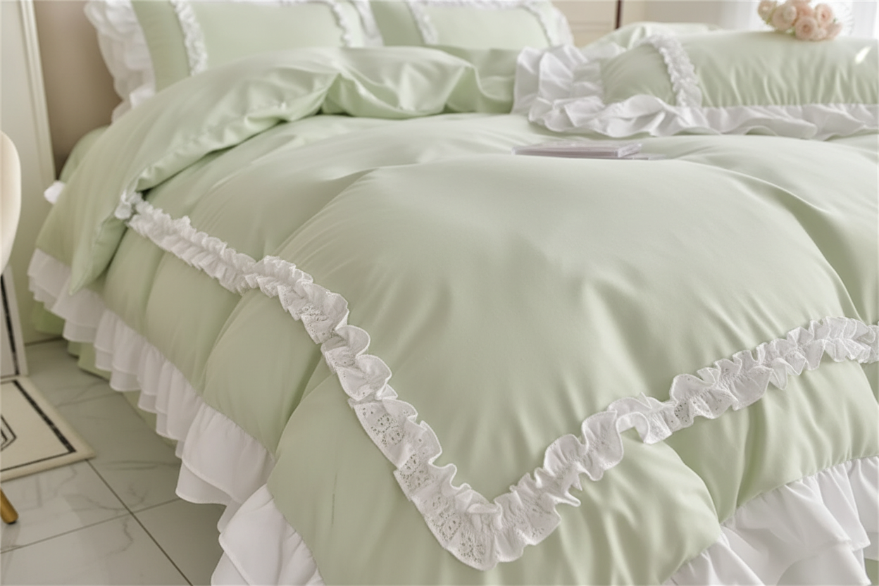Sage Green Ruffle Detail Close-up