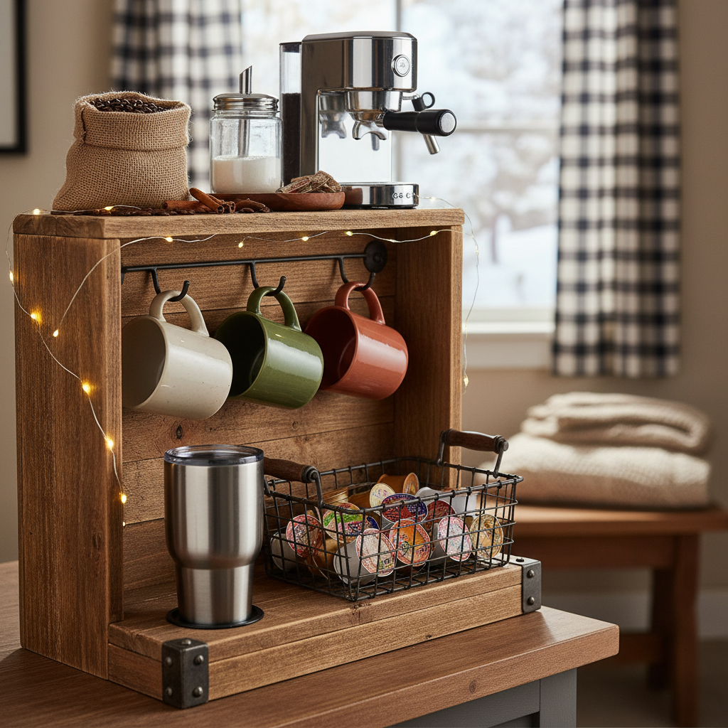 Coffee station rustic lifestyle